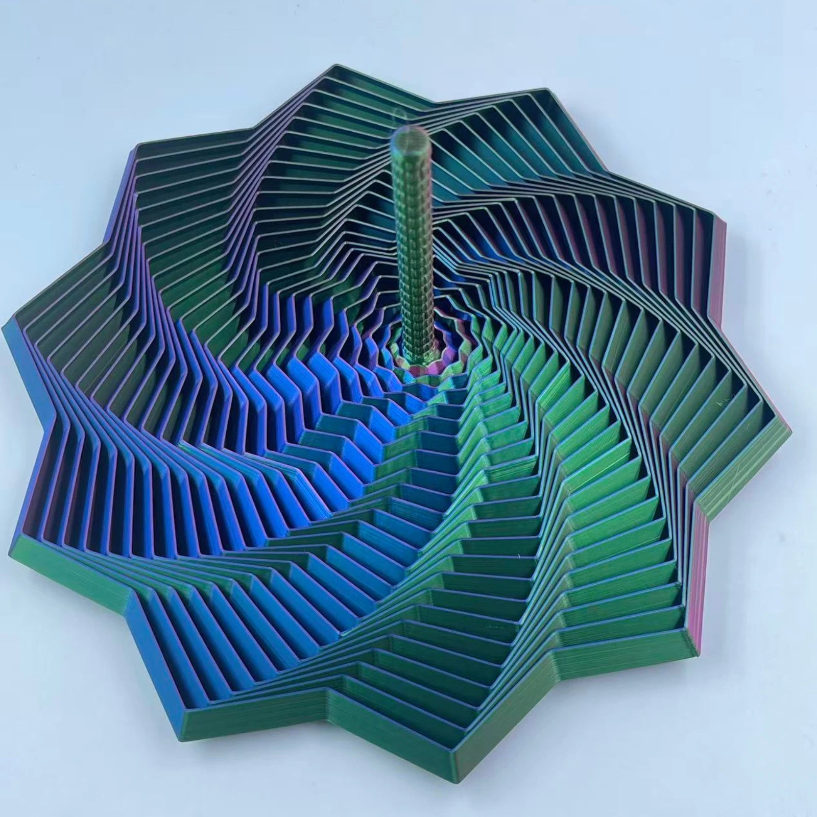 Fractal Hexagon Fidget with Handle – 3D Printed Sensory Stress Toy