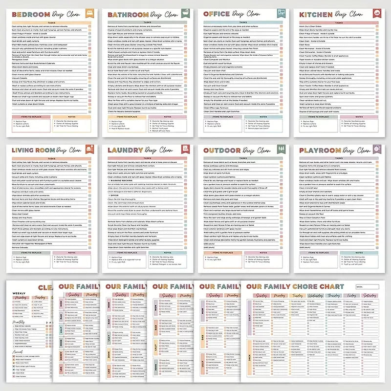 ADHD-Friendly Cleaning Planner – Color-Coded Daily & Weekly Organizer