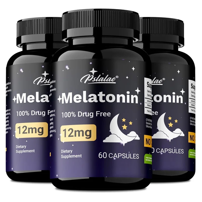 Melatonin 12mg – Deep Sleep & Stress Relief Capsules