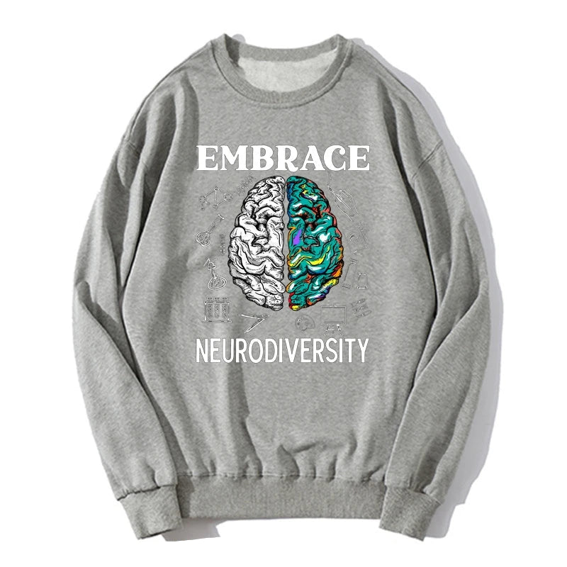 Oversized Hoodie – Neurodiversity Brain Autism Awareness Graphic Sweatshirt