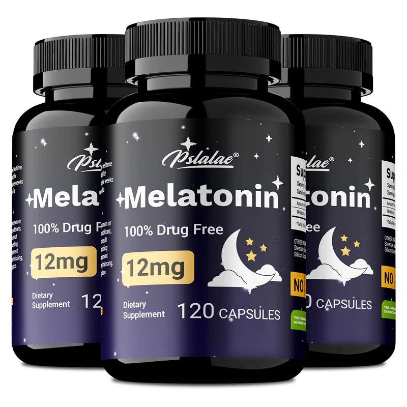 Melatonin 12mg – Deep Sleep & Stress Relief Capsules