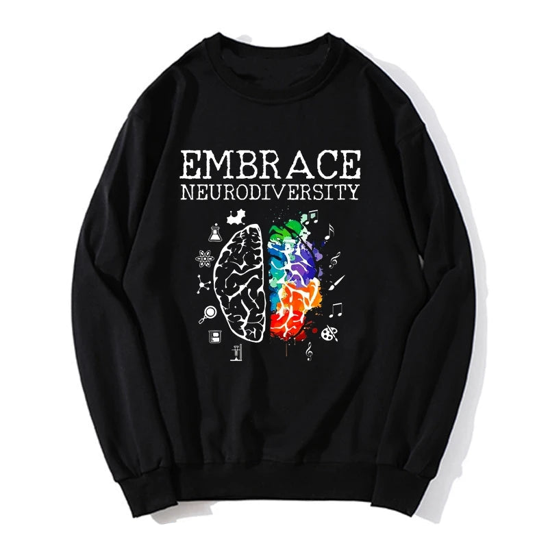 Oversized Hoodie – Neurodiversity Brain Autism Awareness Graphic Sweatshirt