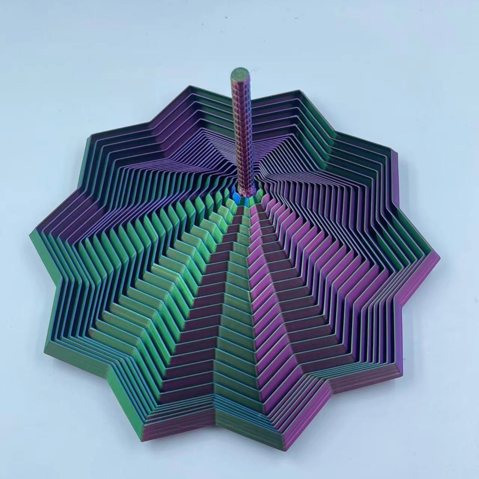 Fractal Hexagon Fidget with Handle – 3D Printed Sensory Stress Toy