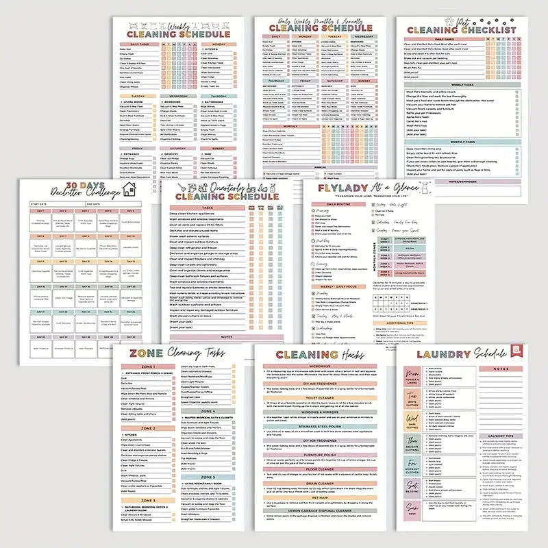 ADHD-Friendly Cleaning Planner – Color-Coded Daily & Weekly Organizer