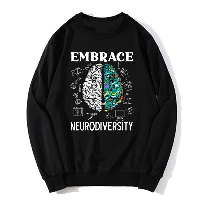 Oversized Hoodie – Neurodiversity Brain Autism Awareness Graphic Sweatshirt