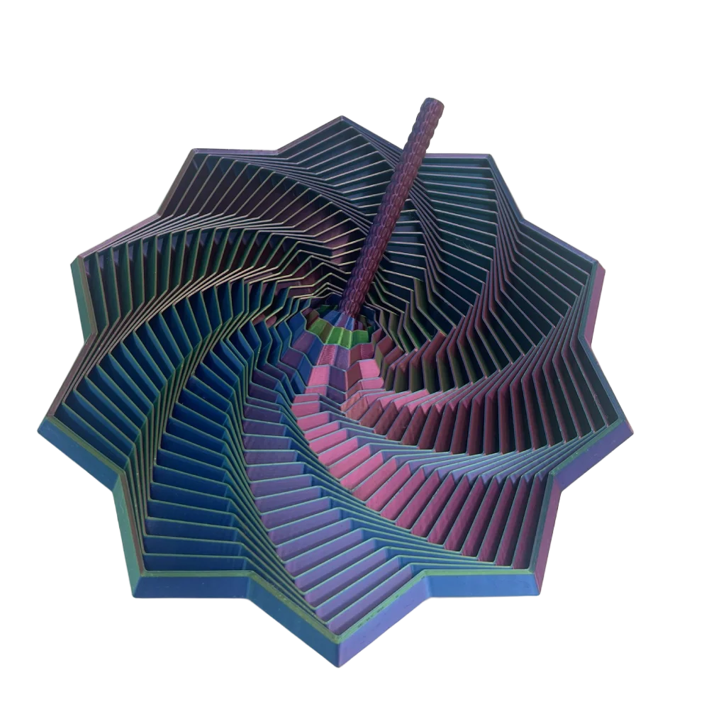 Fractal Hexagon Fidget with Handle – 3D Printed Sensory Stress Toy