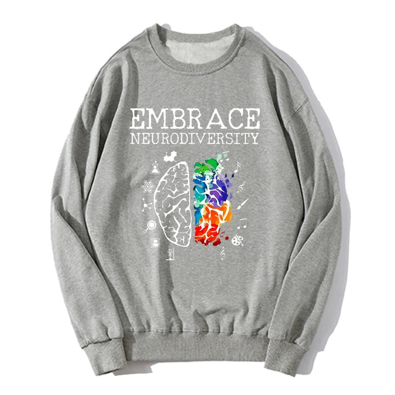 Oversized Hoodie – Neurodiversity Brain Autism Awareness Graphic Sweatshirt